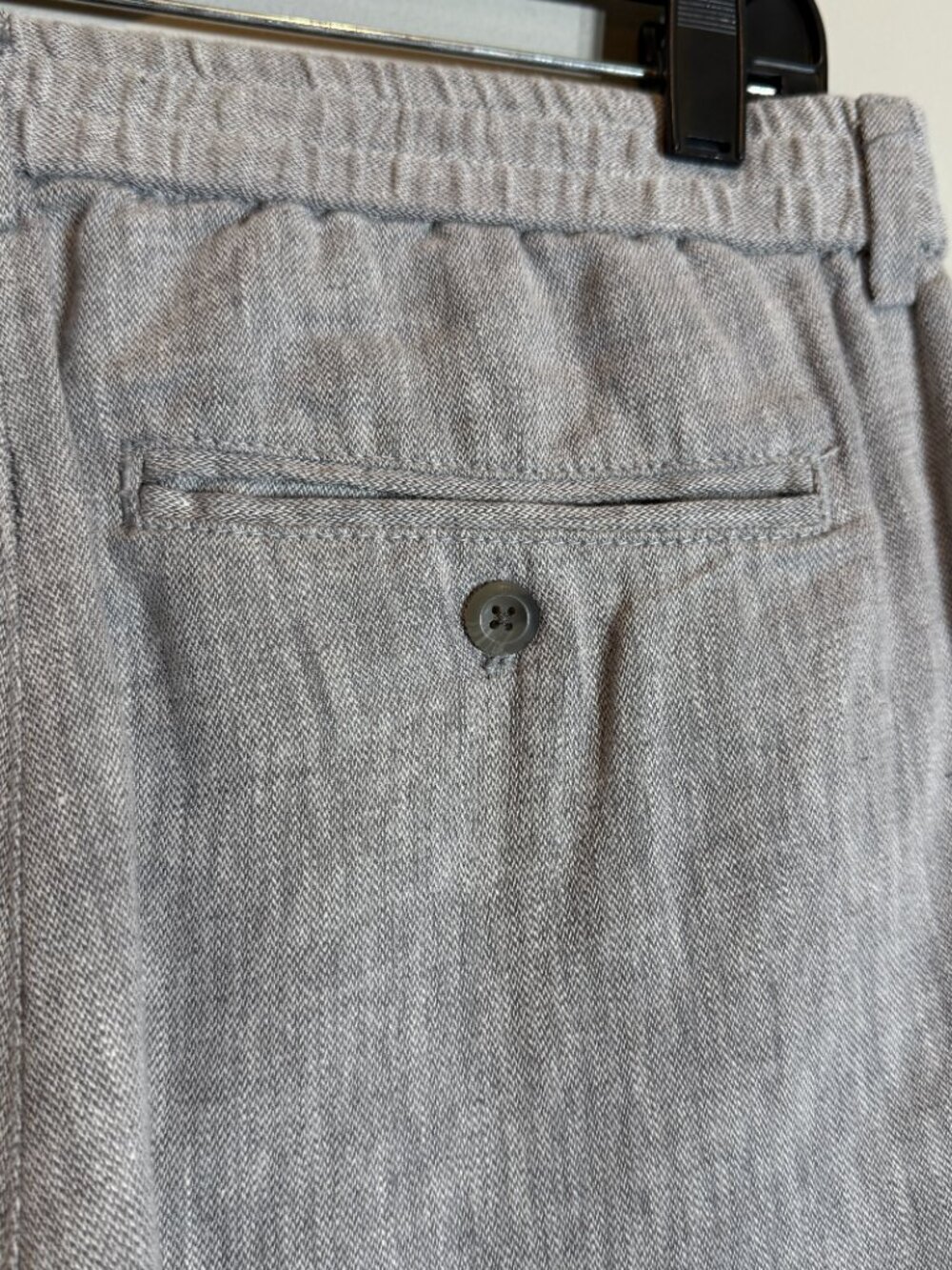 Banana Republic Athletic Linen-Blend Pant Men's 31x34 Gray Chino Preppy Minimal - Picture 10 of 14
